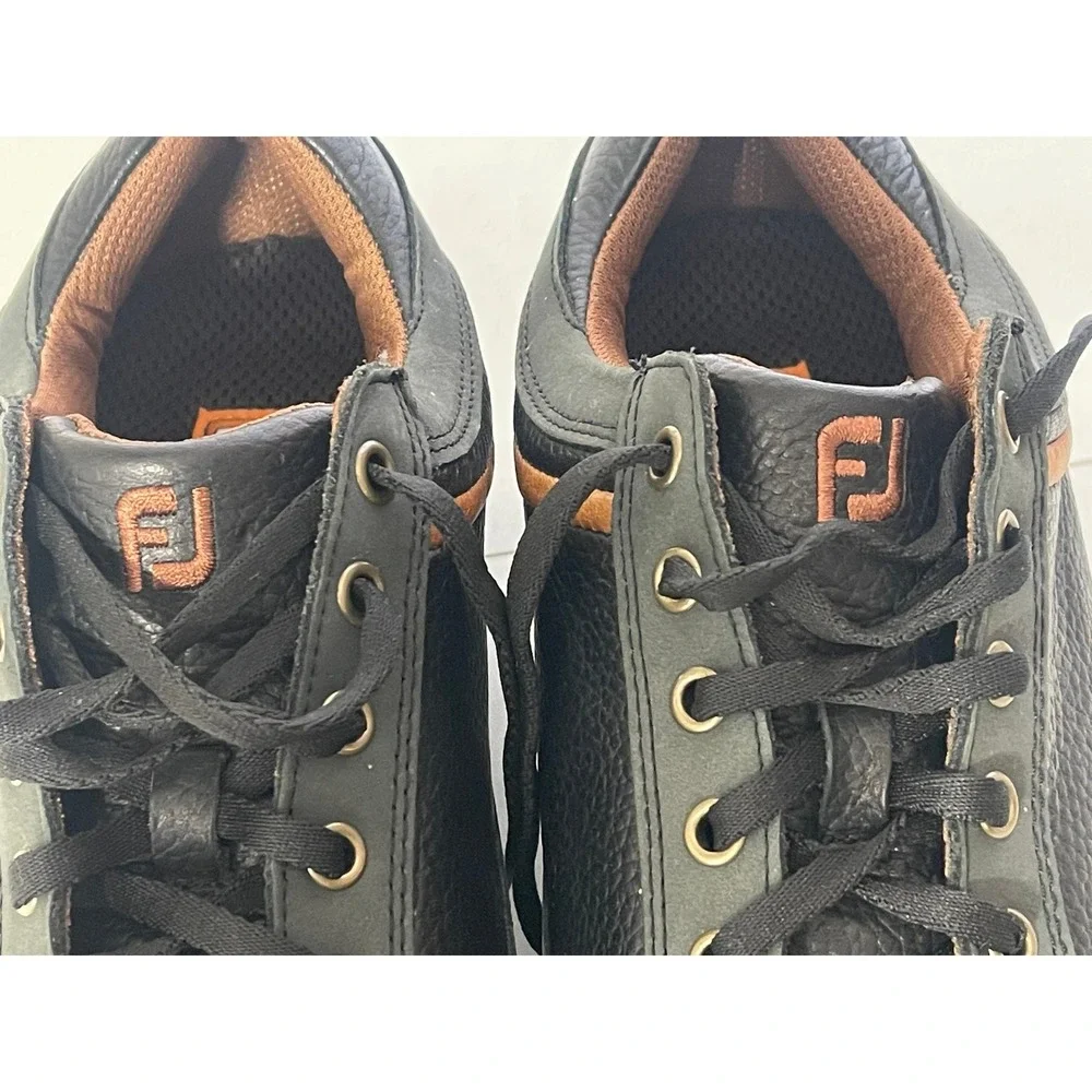 FootJoy Contour Casual Men's Golf Shoes Black Charcoal Leather Spikeless 54363